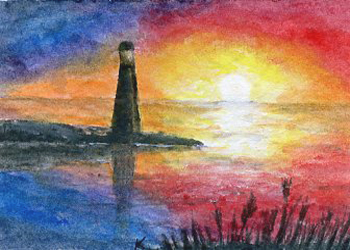 Lighthouse  Kaci Koltrz Wautoma WI watercolor